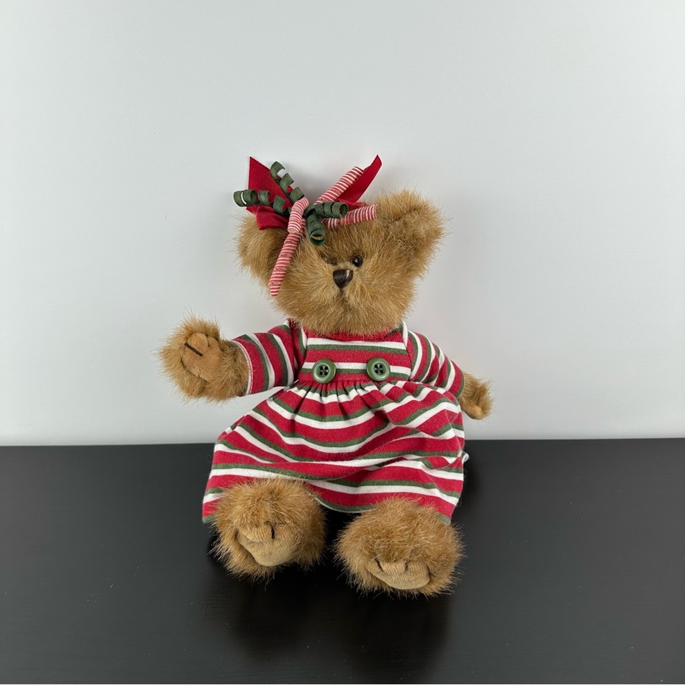 Bearington Bears Christmas Dress Teddy Bear 12” Plush Stuffed Animal Red Green
